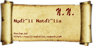 Nyúli Natália névjegykártya